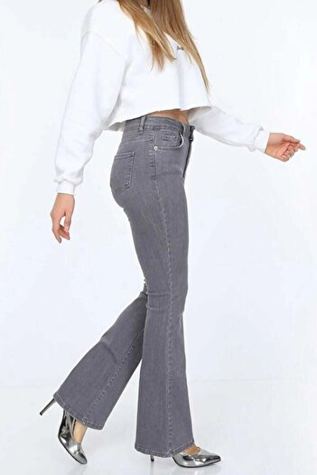 Trn JNS Gold Ikon Black Jeans Flared Leg Denim Trousers High Waist (Extra Comfortable)