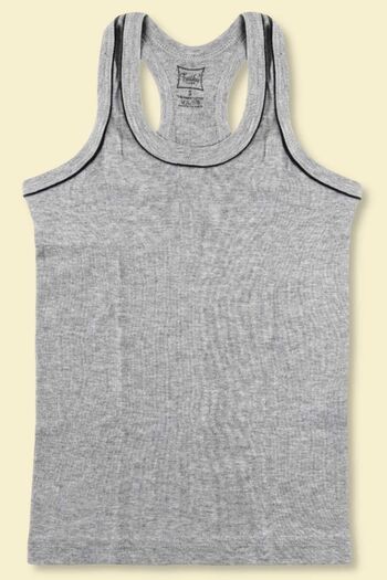 Tutku Boy's Gray 6-Pack Cotton Rib Sports Undershirt