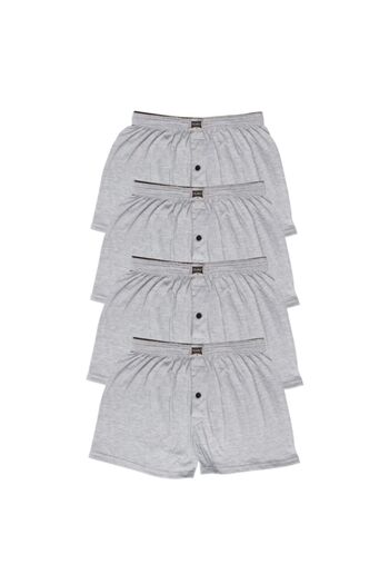 Tutku Men's Combed Cotton Boxer Gray - 4 Pieces