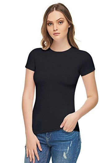 Tutku Elit Women's Black Elastane Half Sleeve Undershirt New Season