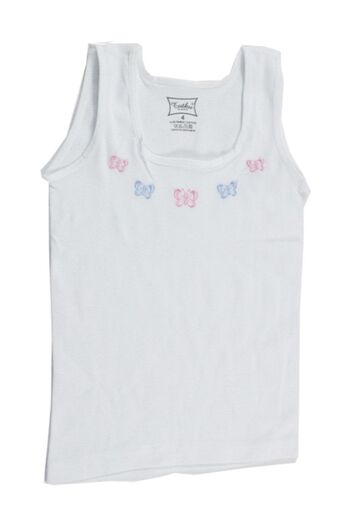 Tutku Pack of 6 Girls' Undershirts with Rope Straps 100% Cotton