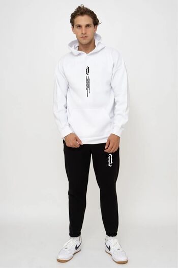 FECCY Unisex White Vertical Oversize Tracksuit Set