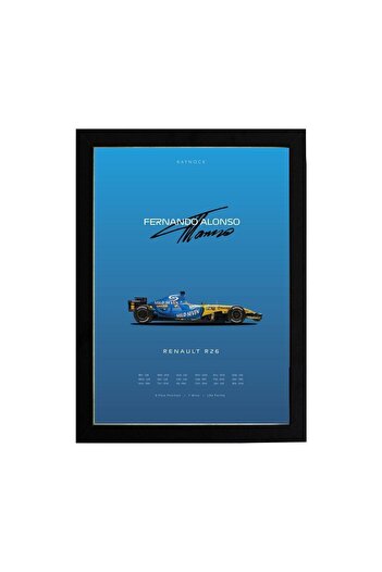 KAYNOCK Fernando Alonso, Renault, Formula 1, Poster Tablo