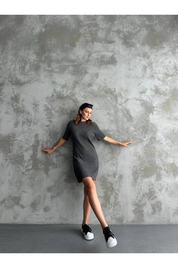 ZF BUTİK Short Sleeve Knitwear Dress