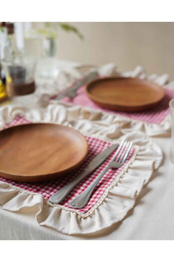 KaiHome 6-Piece Plaids with American Service Ruffle Detail