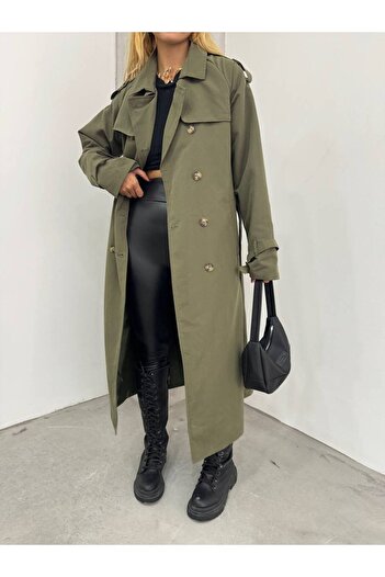 ÇEÇİM Women's Dumped Maxi Size Trench Coat Zyn-58704