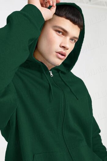Millionaire Green Men's Fleece Kangaroo Oversize Sweatshirt - Hooded and Zippered