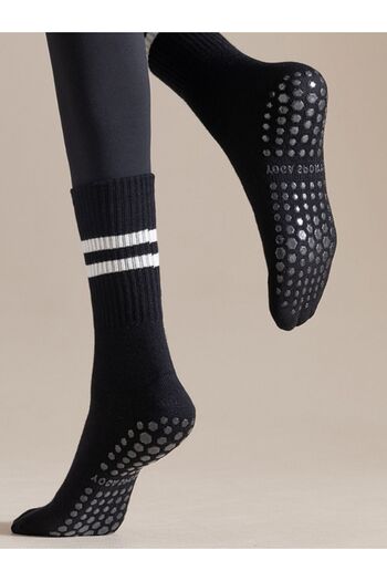 XTR Fitness 5 Pairs of Professional Non-Slip Socks for Yoga and Pilates Black