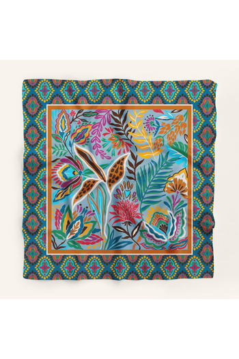 Modabutik Floral Desenli Bandana DG4973_01 70x70