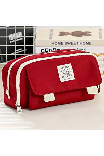 GlassySKY Multi-Section, Large Capacity Canvas Pencil Case for Primary and Secondary School Students