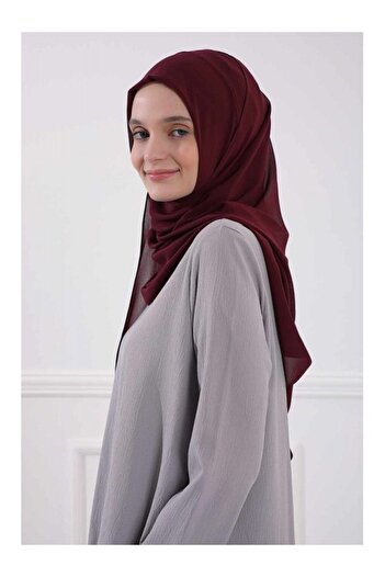 Aisha's Design Πρακτικό σάλι από σιφόν κλασικού σχεδιασμού, μπορντό, ps-11, μπορντό