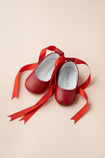 Banamio Diana Ribbon Genuine Leather Baby Ballerina Shoes