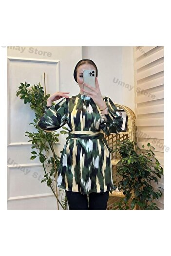 ZEES STORE Women's Green Satin Tunic