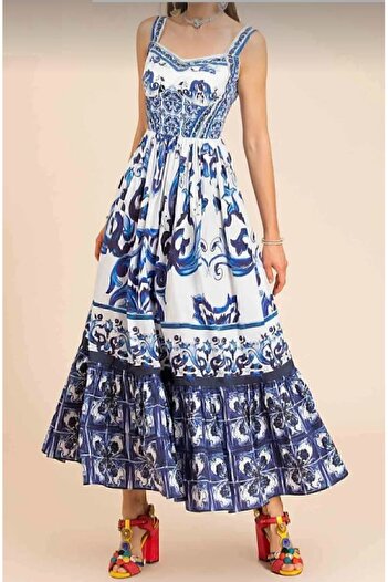 aspirin fashion Dg Model Hanging Model Etnic Rochie Lungă De Vară Gtip 6204.4200.0018 Origine Turcia