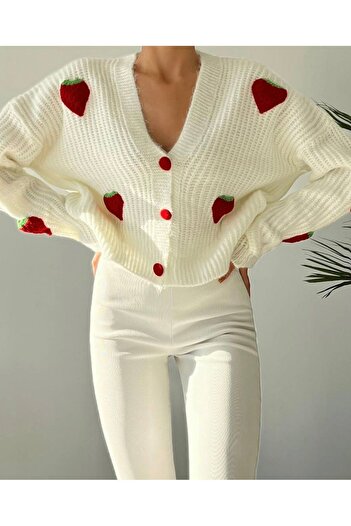 Oyer Moda Strawberry Patterned Women's Cardigan