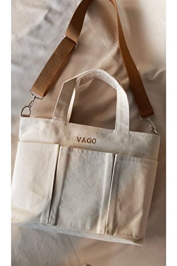 VAGO COLLECTION حقيبة قماش عضوية بحجم الكمبيوتر المحمول