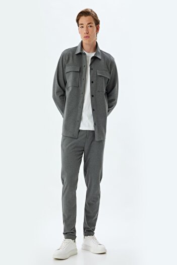 Koton Long Sleeve Shirt Jacket - Snap Button and Pocket Detail