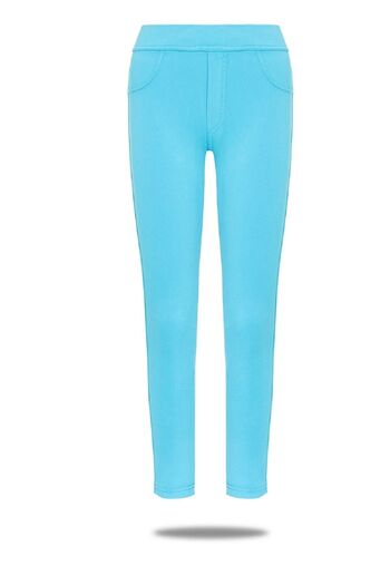 FSM1453 Girl's Cotton Normal Waist Jean Trousers Lycra Colored Lycra Leggings -354
