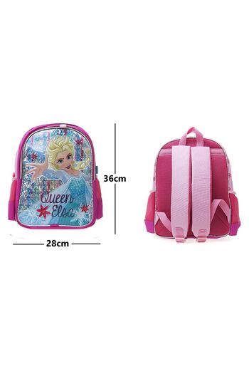 Frozen Elsa Licensed First School Bag + Lunch Box + Water Bottle (3-Piece School Set)