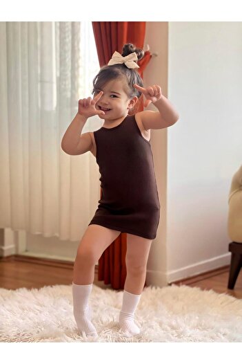 meqlife Лятна рокля за момиче - 1-10 години, кафява