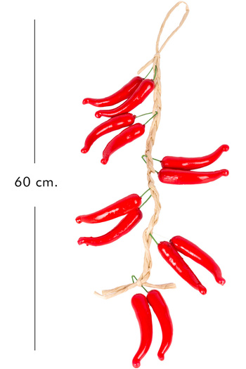 Herdekora Yapay Salkım Kırmızı Biber 60 Cm.