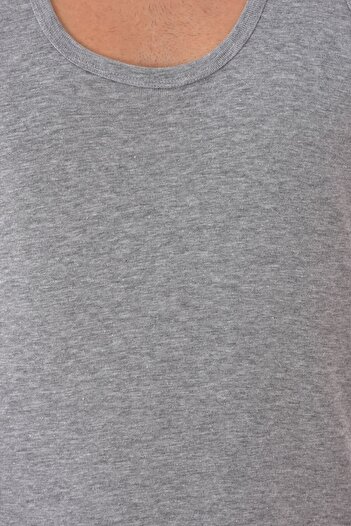 Tutku Gray Ribbed Flexible Men's Undershirt