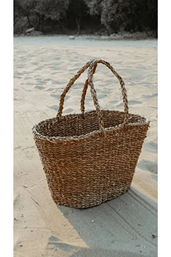 PALMISH LOVER Marakesh Straw Handle Bag - Small Size 40X25, H:25Cm