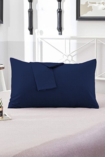 EVA Cotton Ranforce Fabric - Navy Blue Pillow Case, Cover, 2 Pieces, 50x70 Cm