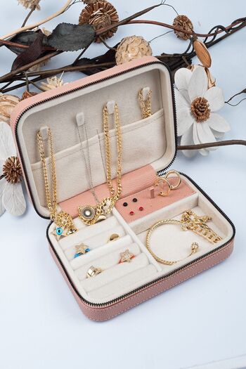 Gold Box Large Size Compartmented Organizer Jewelry Storage Box and Travel Bag Wooden Powder (21X14.5X5)