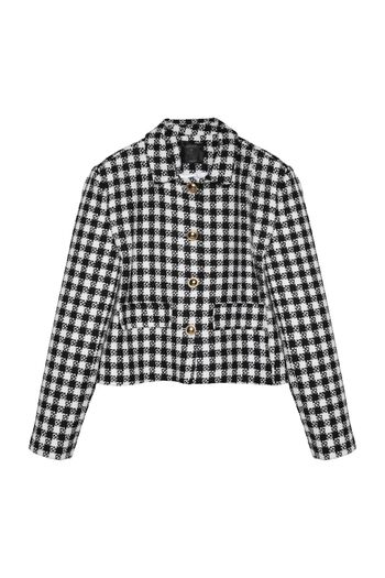 Quzu Black Tweed Jacket - Button Detailed