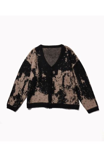 Know Black GrapHic Patterned Women's Cardigan - Comfortable Collar