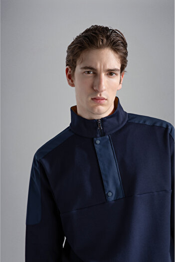 PAUL&SHARK MEN'S ZIPPED SWEATSHIRT C.W. COTTON