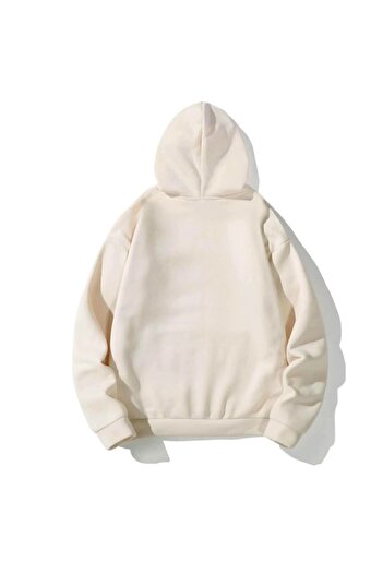 Know 3 Thread Unisex Béžová mikina s kapucňou s najšťastnejšou potlačou