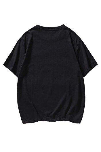 Know Unisex Μαύρο μπλουζάκι Los Angeles με στάμπα Oversize T-shirt