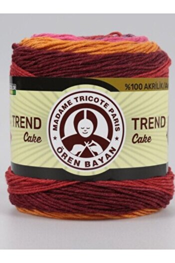 Ören Bayan 200 Gr Colorful Knitted Trend Cake - Hand Knitting Yarn, Model 625