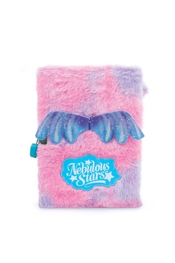 TAROS KIRTASİYE Nebulous Stars Fuzzy Diary Furry Plush Ziplock Keepsake Book