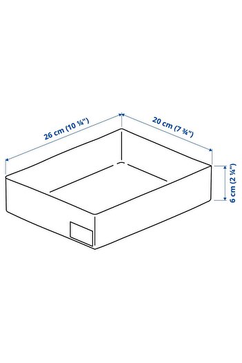 IKEA 3 Adet Küçük Çekmece İçi Düzenleme Kutusu 26x20x6 Cm İkea 3'lü Set Saklama Düzenleyici Kutu Beyaz
