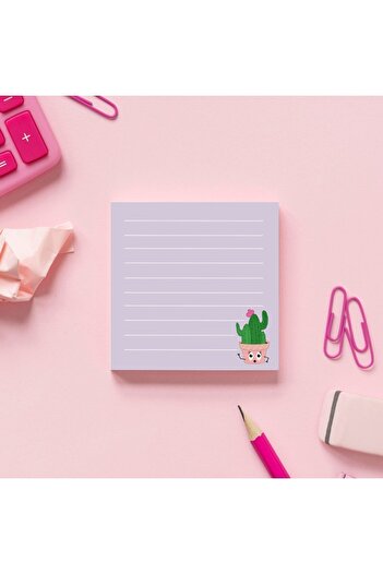 Pine Note Striped Cactus Patterned Kawaii Memopad Memo Pad Notebook Notepad Planner