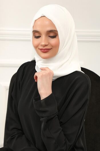 Aisha's Design Classic Design Practical Chiffon Shawl, Cream, Ps-11, Cream