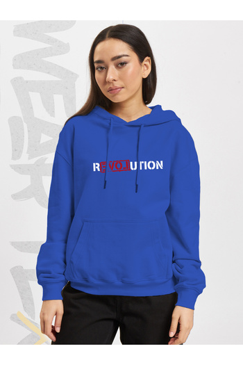 WEARTEX Hanorac unisex cu glugă cu imprimeu Revolution