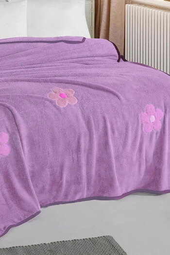 SİHİRLİ AYAKLAR Colorful Floral Patterned Double Blanket - Wellsoft 180X220