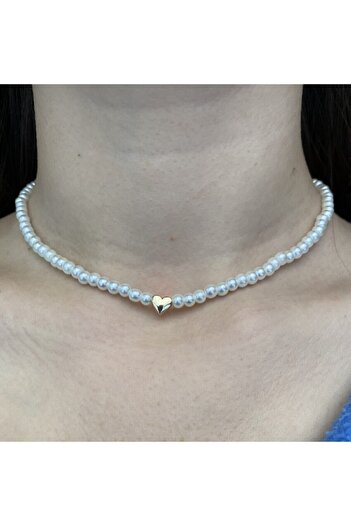 Alya Jewelry Kadın Minimal Kalp Incili Choker