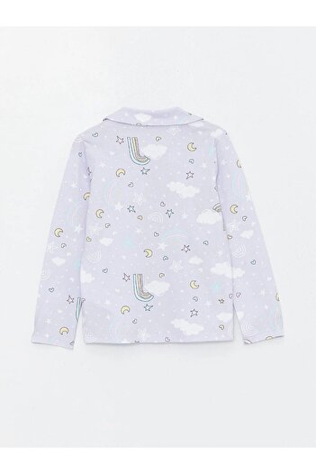 LC Waikiki LCW Kids Gömlek Yaka Desenli Uzun Kollu Kız Çocuk Pijama Takımı