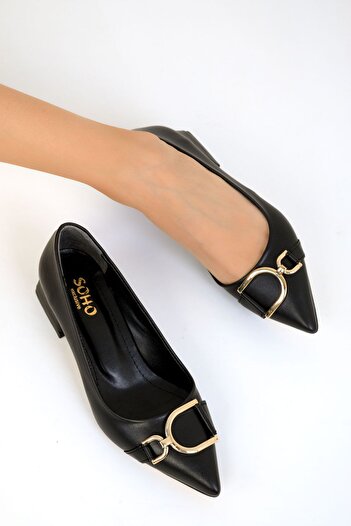 SOHO Women's Black Classic Heeled Shoes - 19548