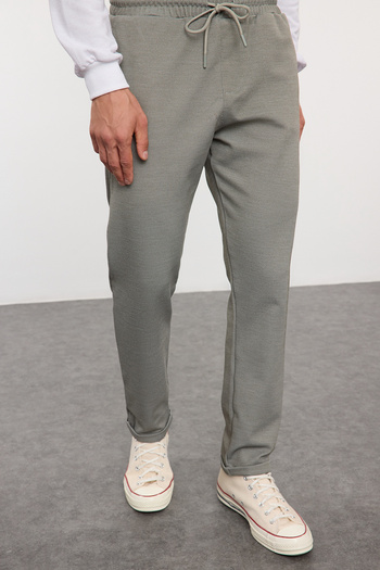 Trendyol Collection Flexible and Comfortable Khaki Fabric - Tied Waist, Double Leg Trousers Tmnaw25Pl00002
