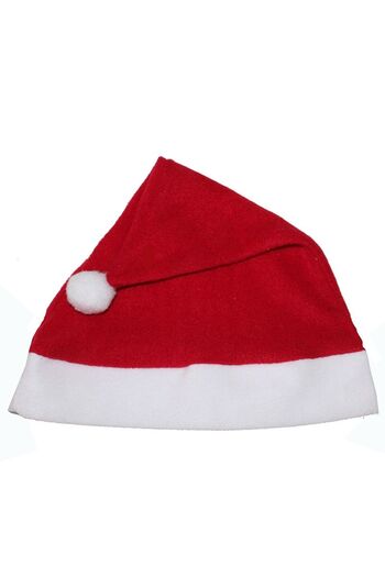 partidolu Adult Fleece Santa Claus Christmas Hat Red White Color