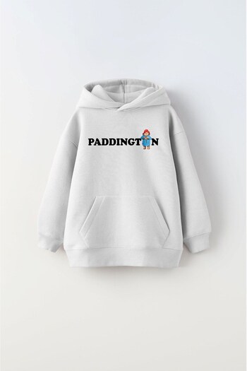 The Champ Clothing Παιδικό φούτερ με κουκούλα Fleece Paddington Lettering Bear Figure με στάμπα λευκό Unisex Hoodie