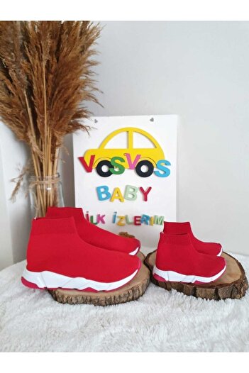 VOSVOSBABYSTORE Kırmızı Bandaj Sneaker