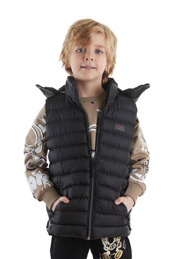 AHENGİM Boy's Hooded Puffer Vest - Fashion Trend Ak 215051