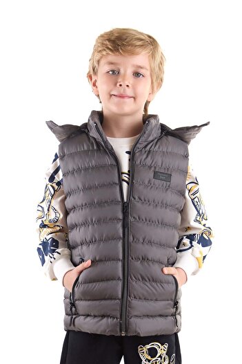 AHENGİM Boy's Hooded Puffer Vest - Fashion Trend Ak 215051